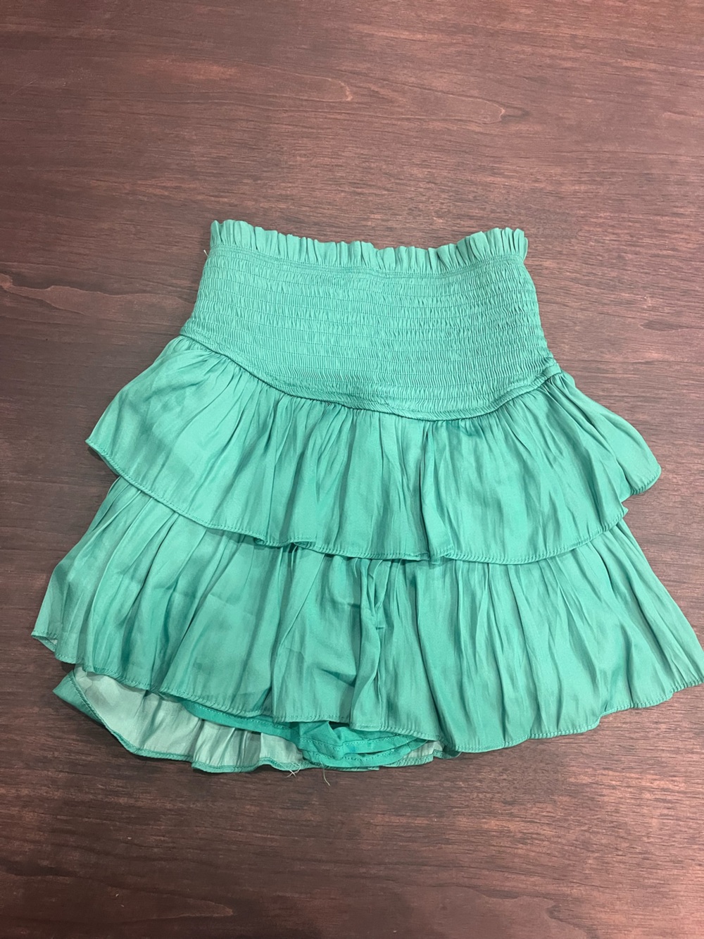 Mustard Seed Teal Tiered Ruffle Mini Skirt